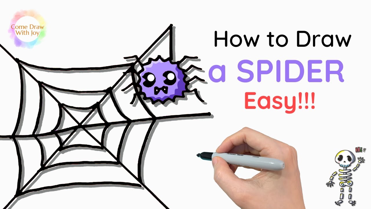 how to draw a spider web in a corner